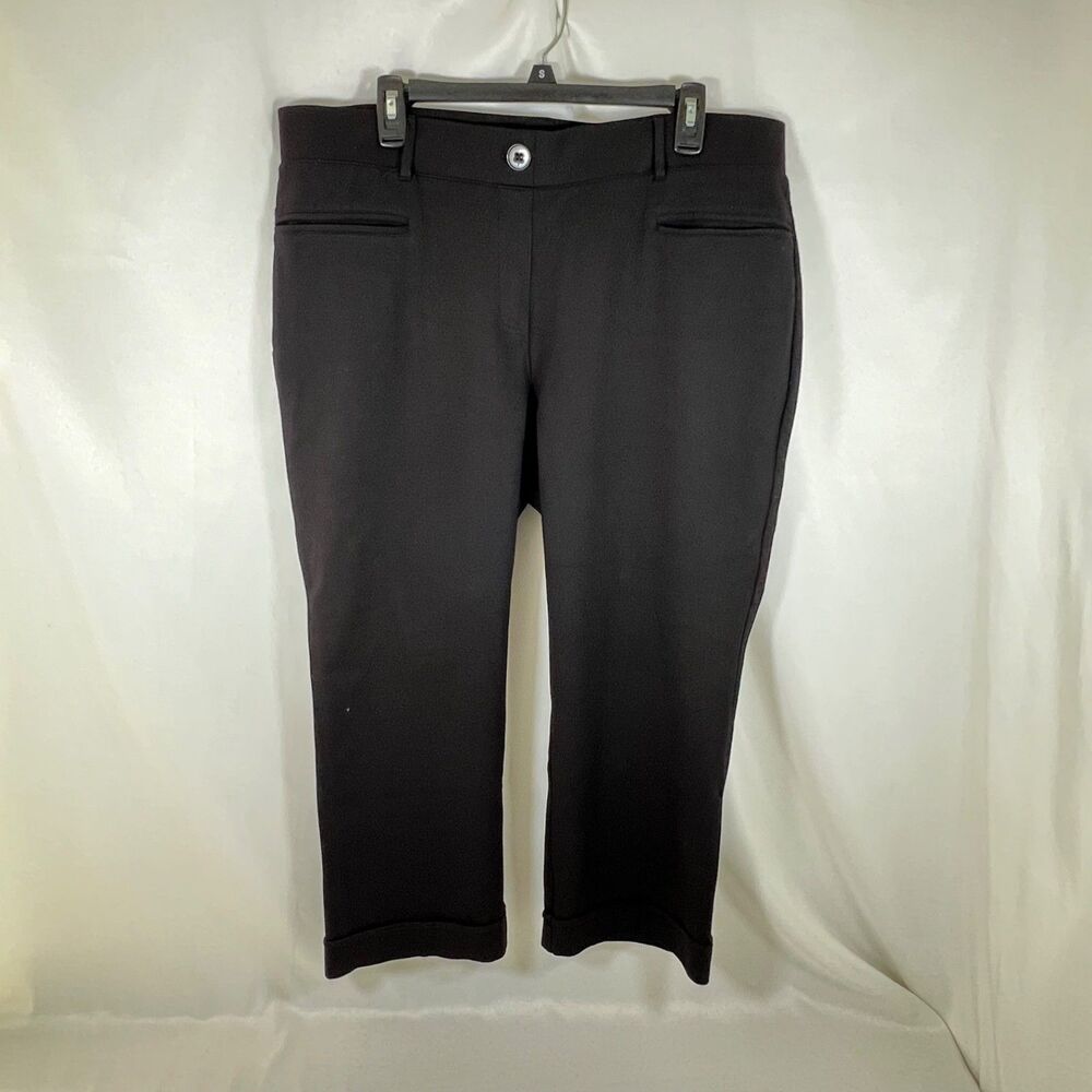 Betabrand Cosmo Lite Dress Yoga Pants - Black Cuffed Hem DPYP Size 1X Petite